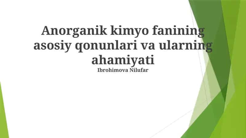 Massalarni saqlash qonuni 1