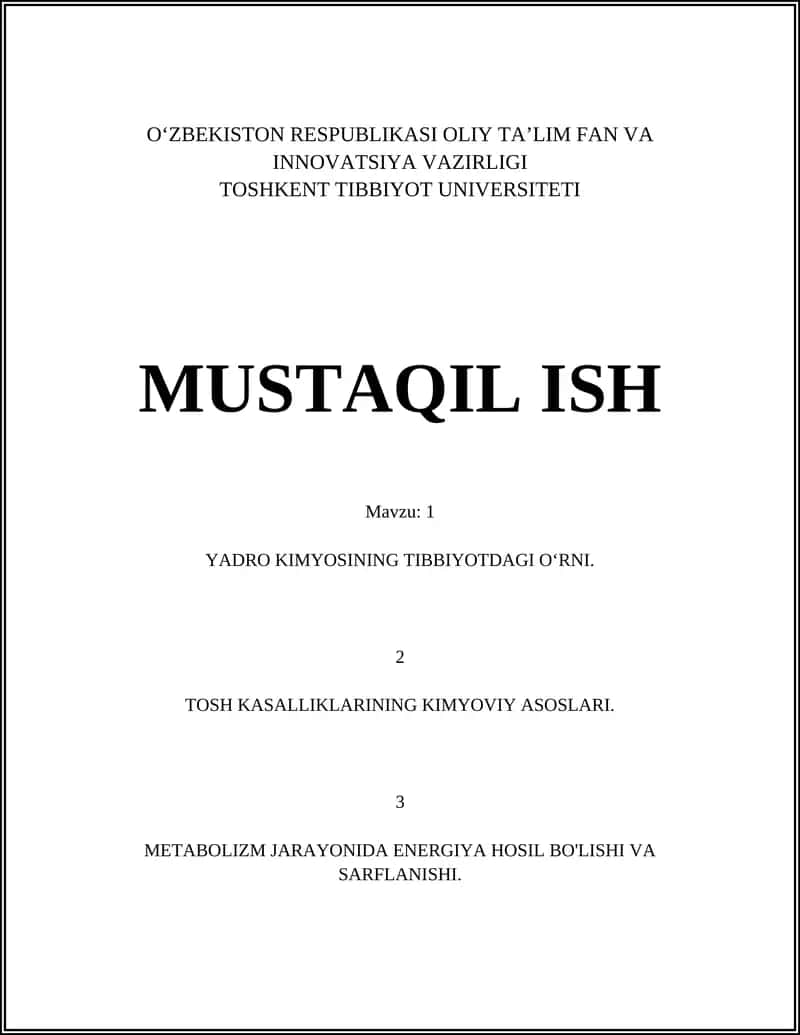 Yadro kimyosining tibbiyotdagi o‘rni 1