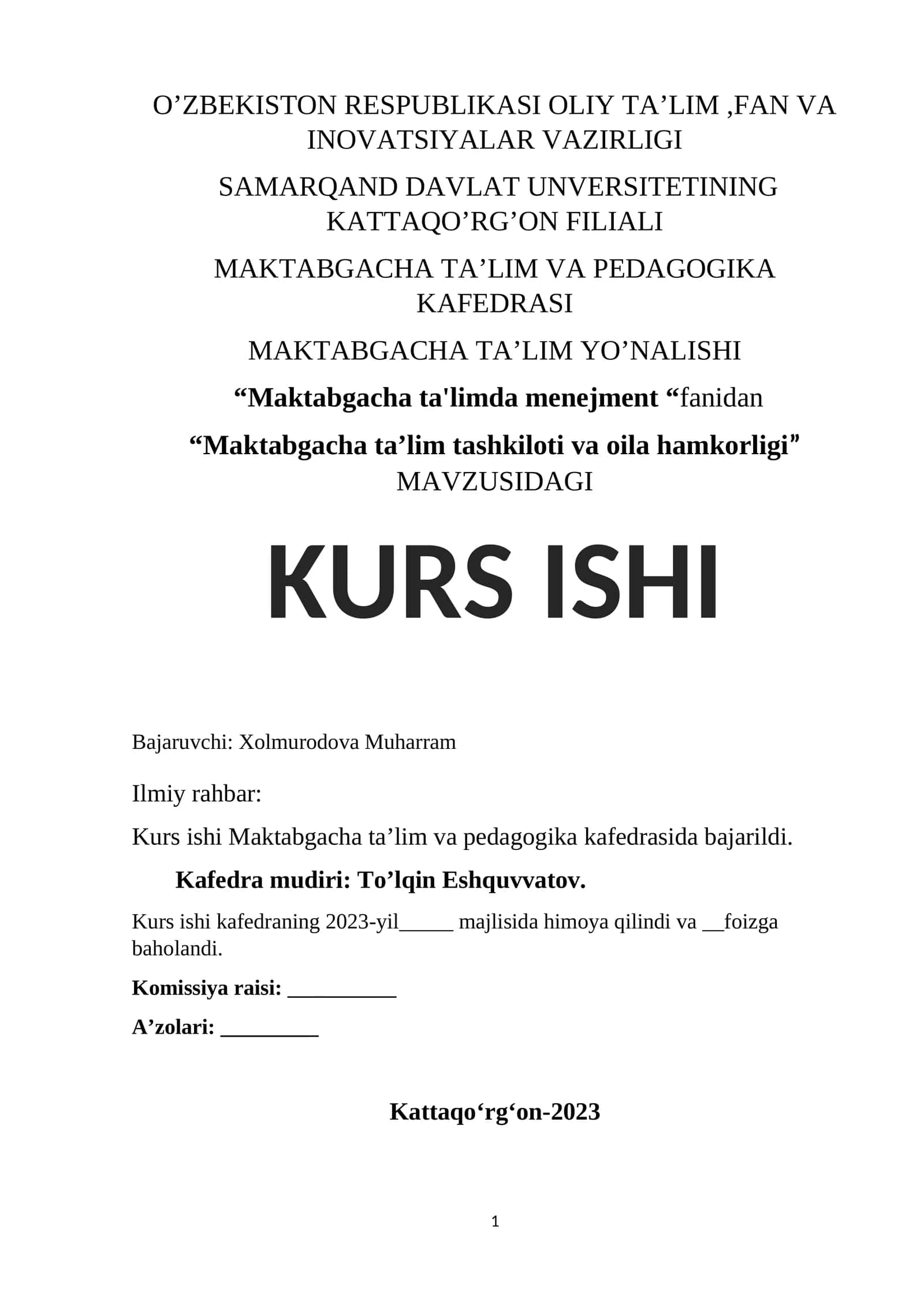 Maktabgacha ta'lim tashkiloti va oila hamkorligi 1