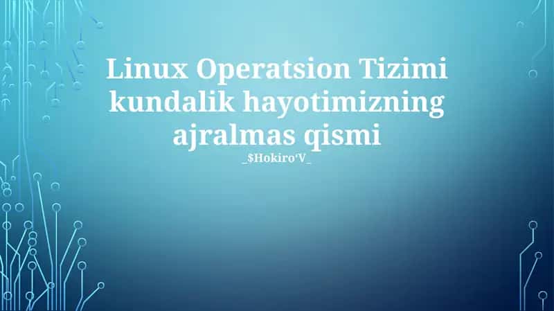 Linux Operatsion Tizimi 1
