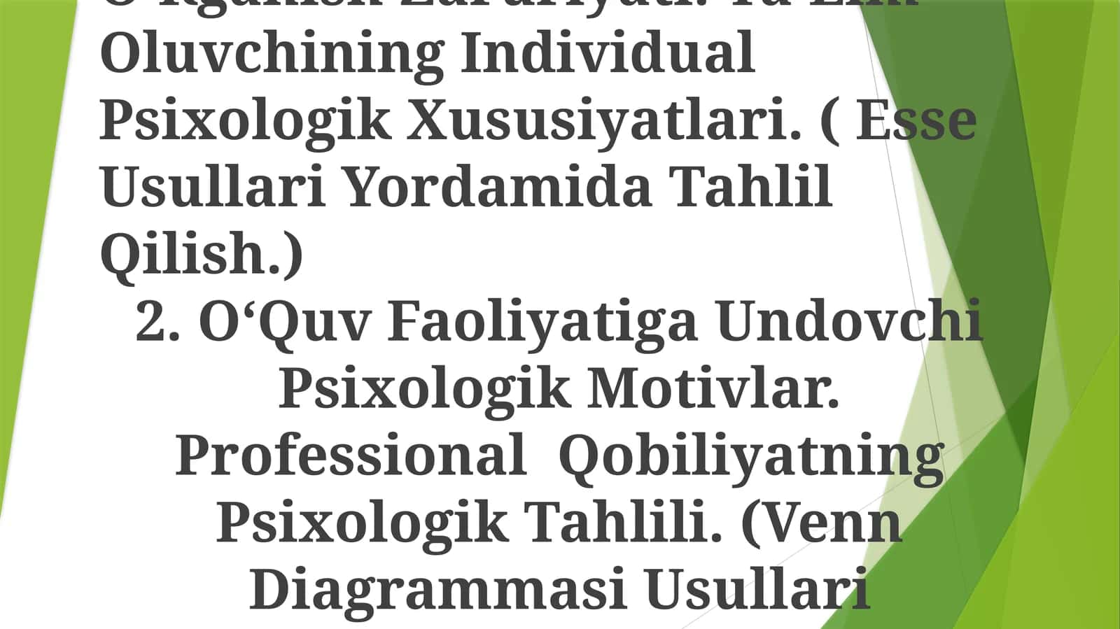 Ta’Lim Psixologiyasi va O’Rinbiroq Ta’lim Tizimi 1