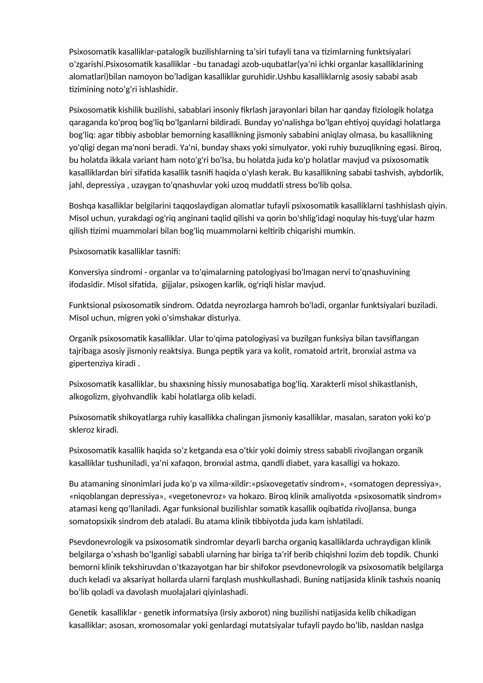 Psixosomatik kasalliklar 1