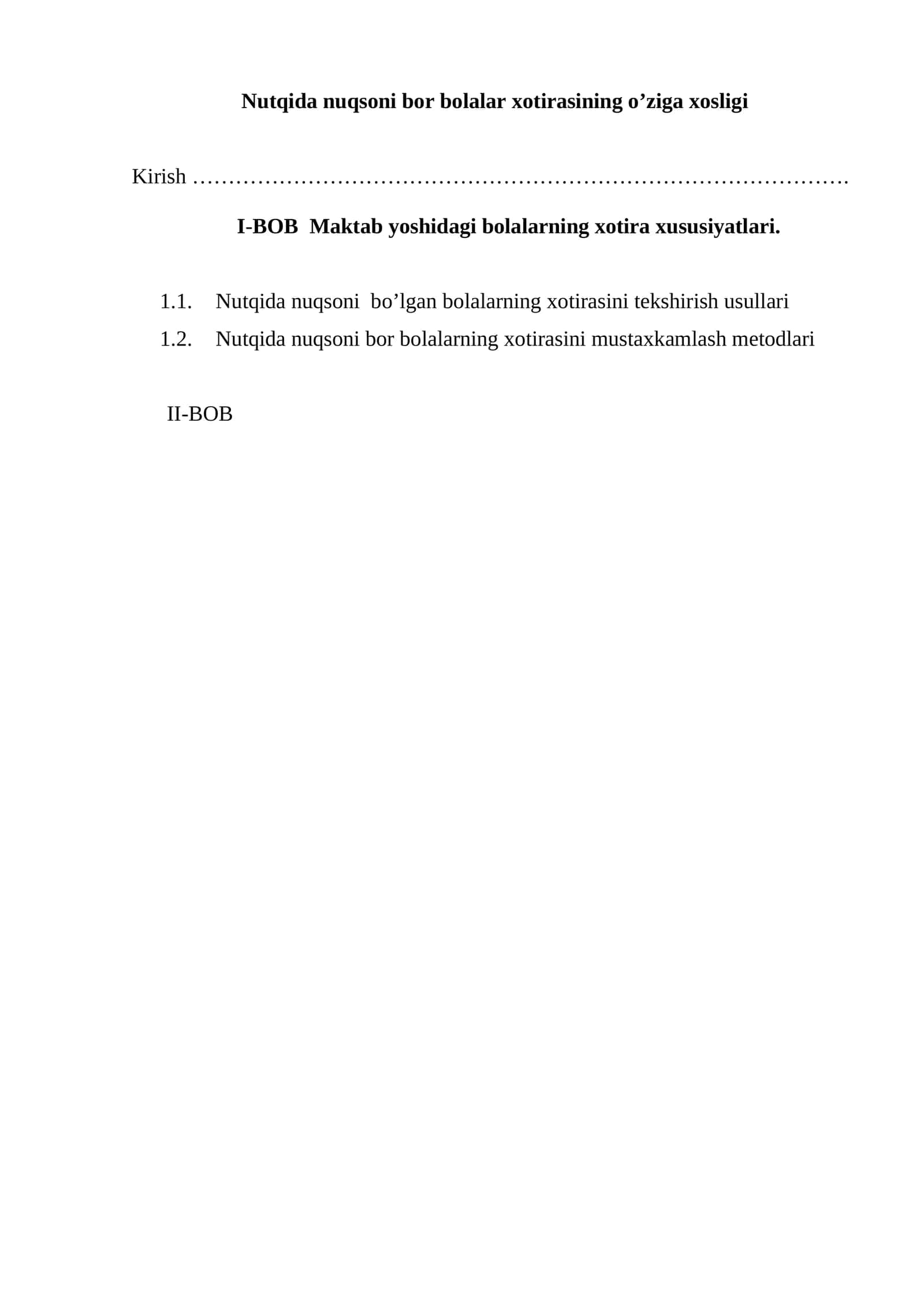 Nutqida nuqsoni bor bolalar xotirasining o’ziga xosligi 1
