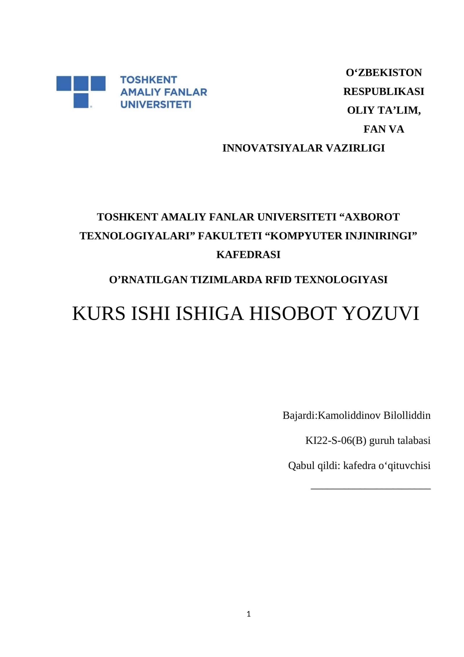 TIZIMLARDA RFID TEXNOLOGIYASI 1