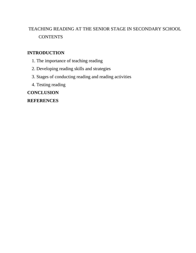 TEACHING READING AT THE SENIOR STAGE IN SECONDARY SCHOOL
