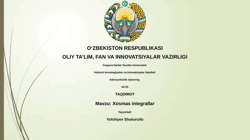 Xosmas integrallar 1