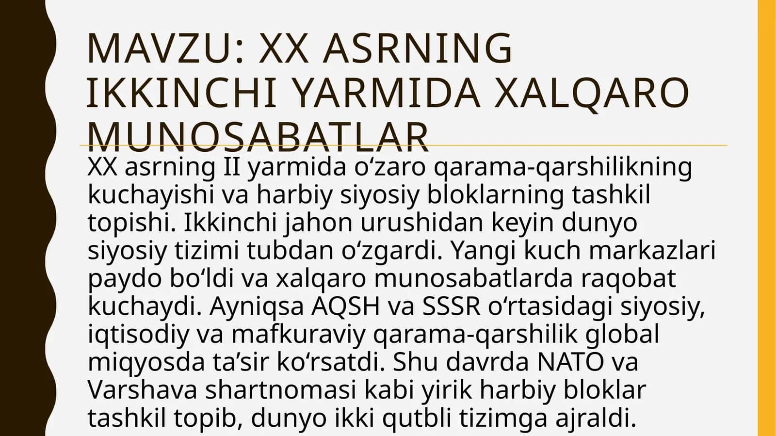 Ikkinchi jahon urushi va uning o'ziga xos xususiyatlari 1