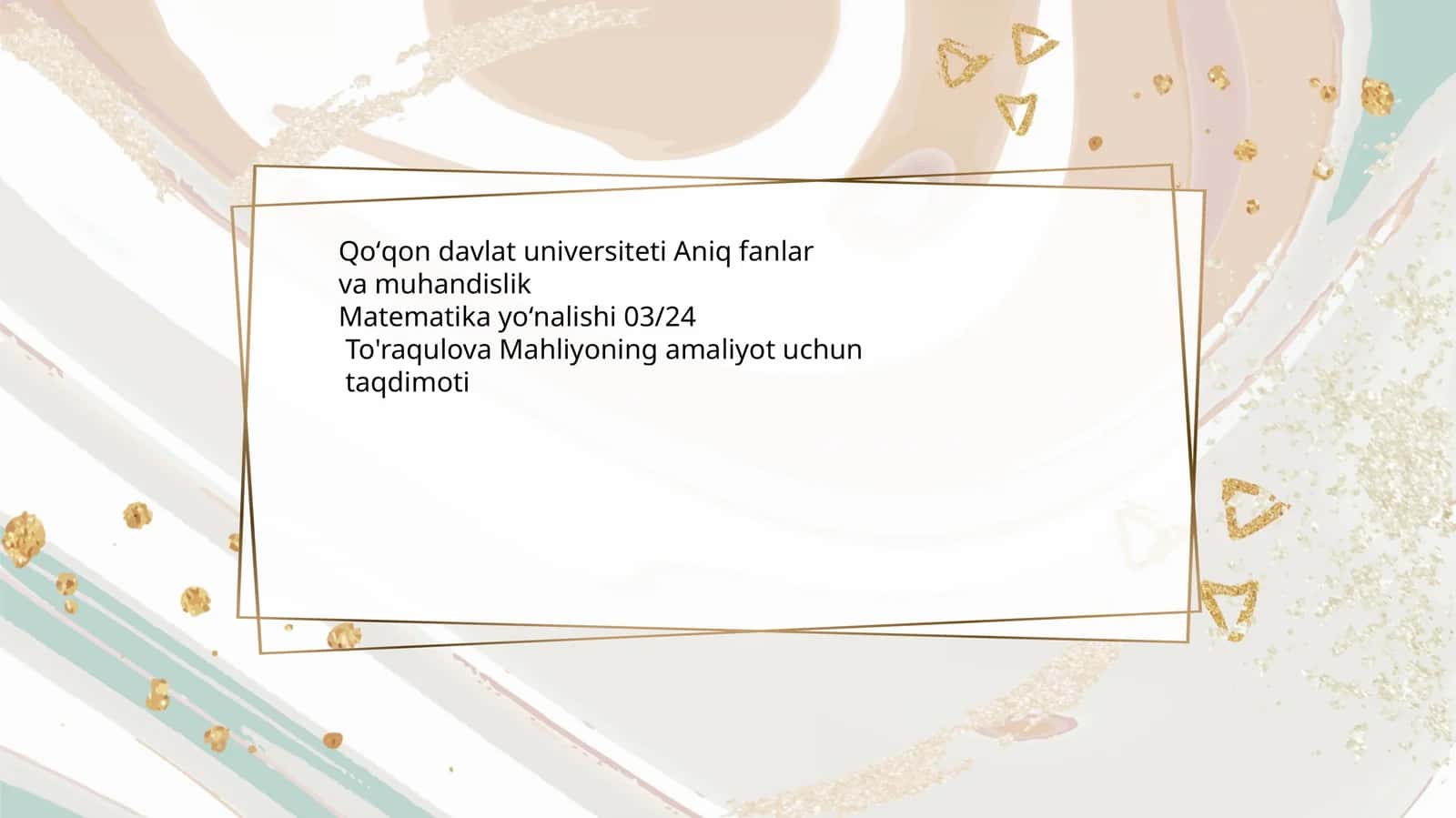 Matematika yoʻnalishi 03/24 1
