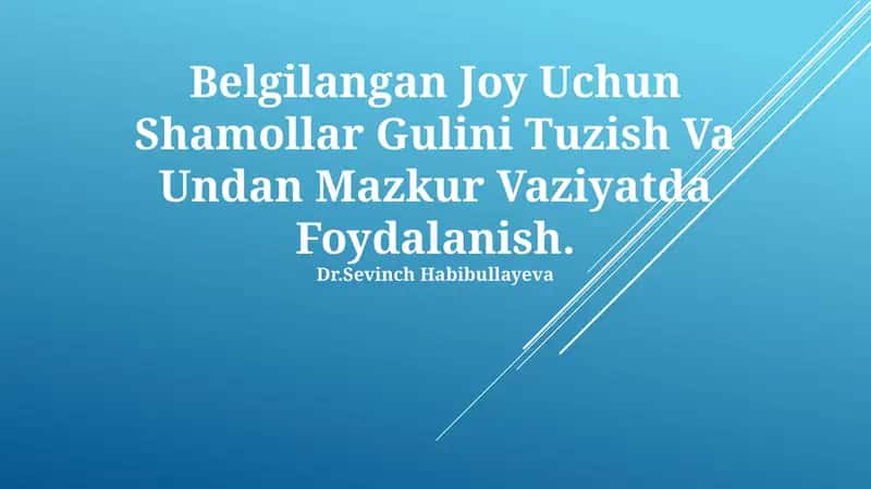 Shamool gulini Tuzish Va Undan Mazkur Vaziyatda Foydalanish 1
