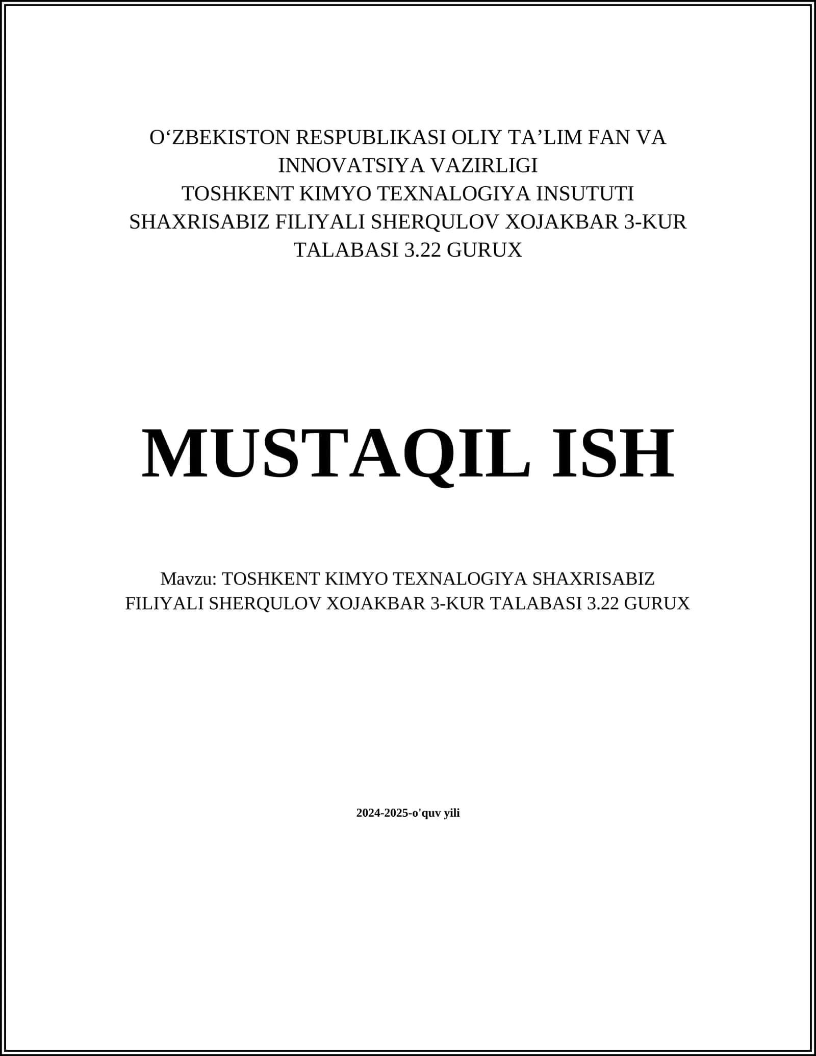 Toshkent Kimyo Texnologiya Instituti Tarixi 1
