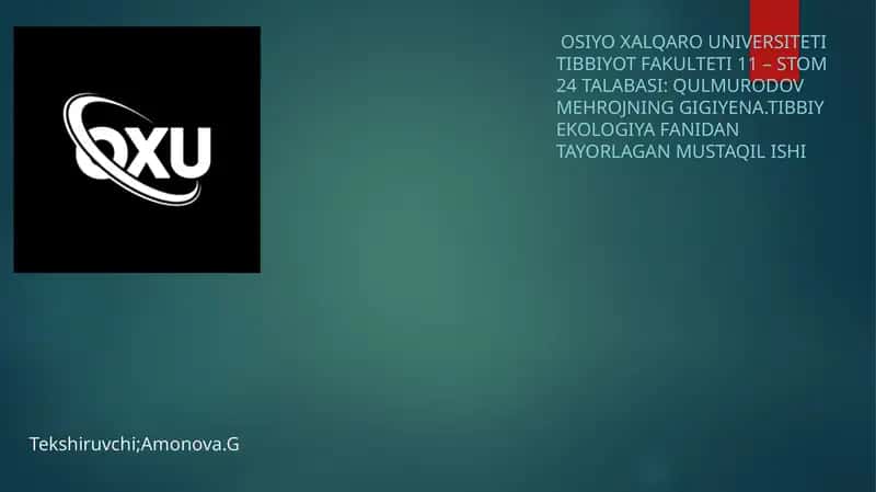 Atrof-muhit gigiyenasi 1