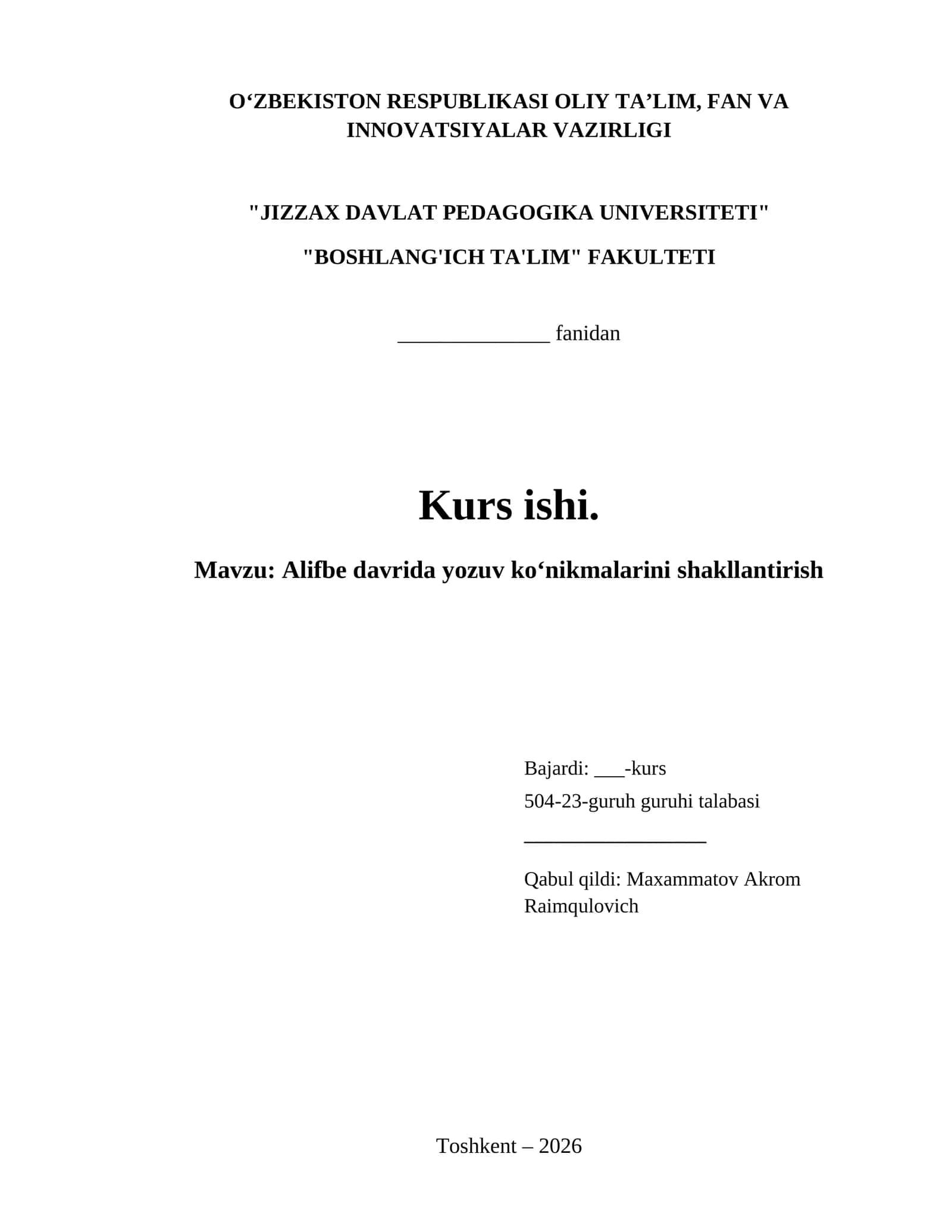 Alifbe davrida yozuv ko‘nikmalarini shakllantirish 1