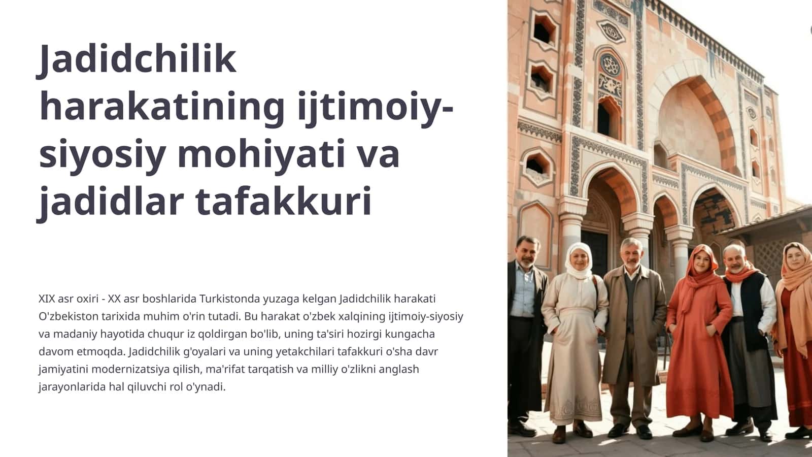 Jadidchilik harakatining ijtimoiy-siyosiy mohiyati va jadidlar tafakkuri 1