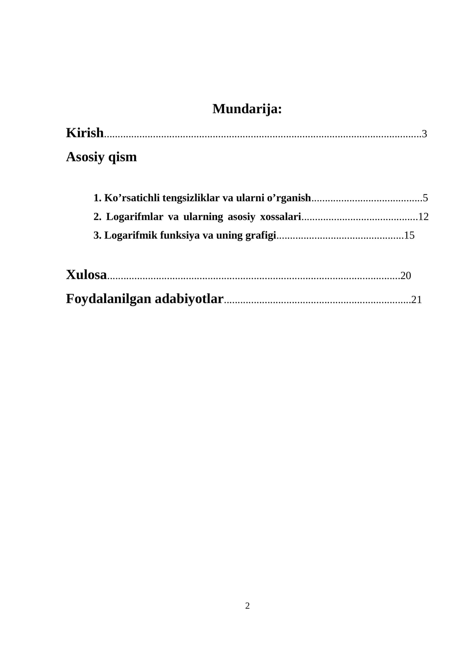Ko’rsatichli tengsizliklar va ularni o’rganish 1