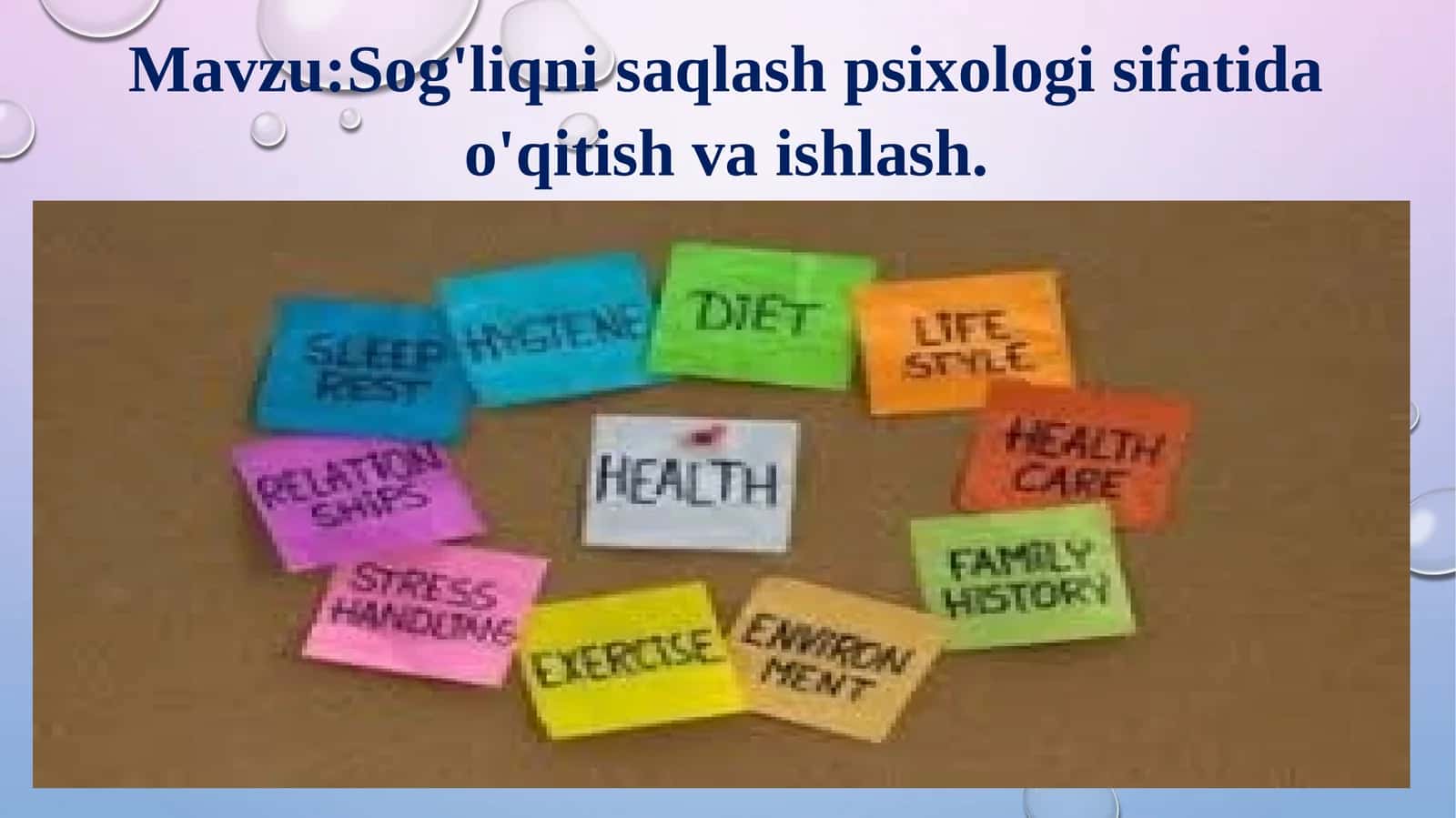 Sog'liqnisaqlash psixologi sifatida o'qitish va ishlash 1