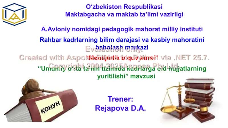 Menejerlik oʻquv kursi 1