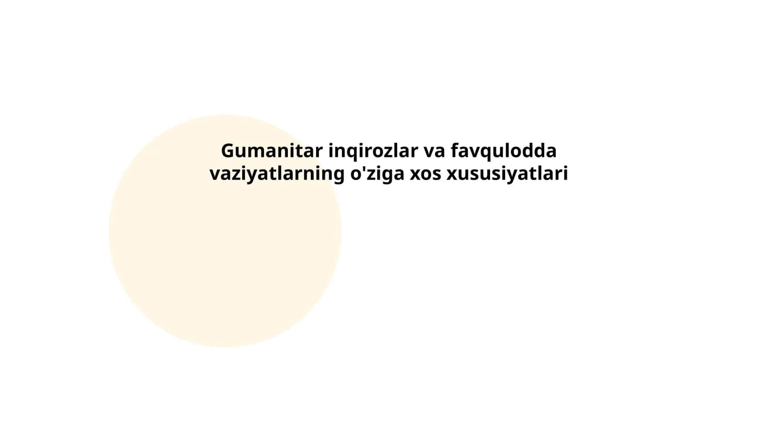 Gumanitar inqirozlar va favqulodda vaziyatlarning o'ziga xos xususiyatlari 1