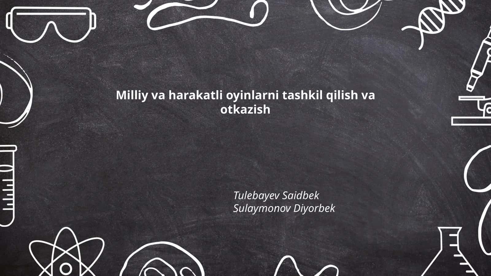 Tashkil qilish va otkazish 1
