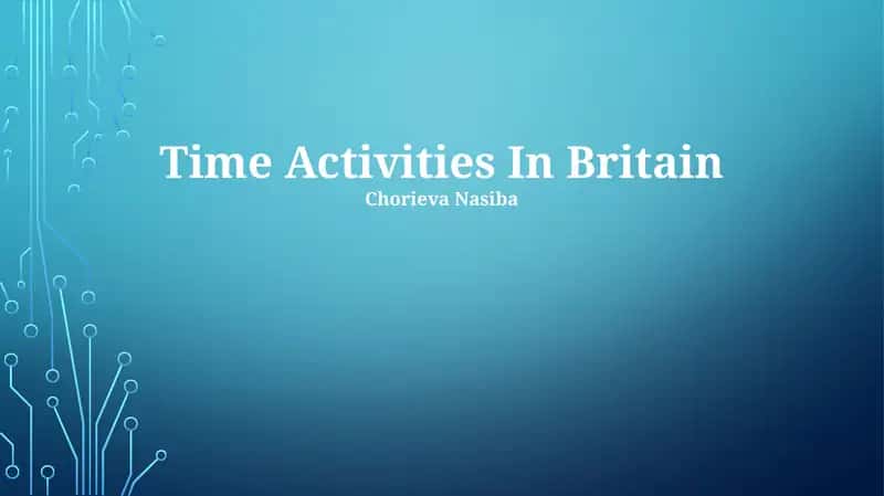Time Activities In Britain 1