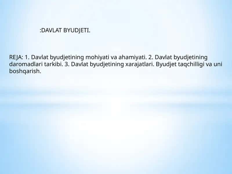 Davlat Byudjeti 1