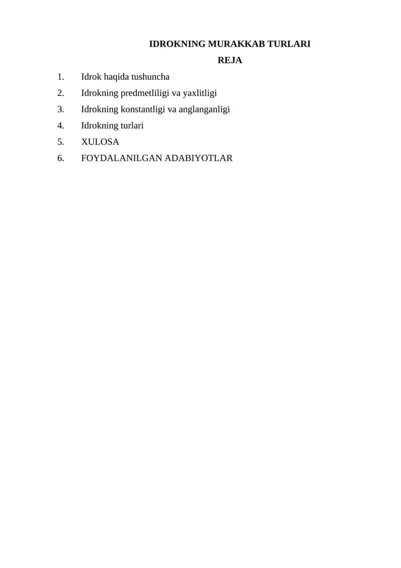 IDROKNING MURAKKAB TURLARI 1