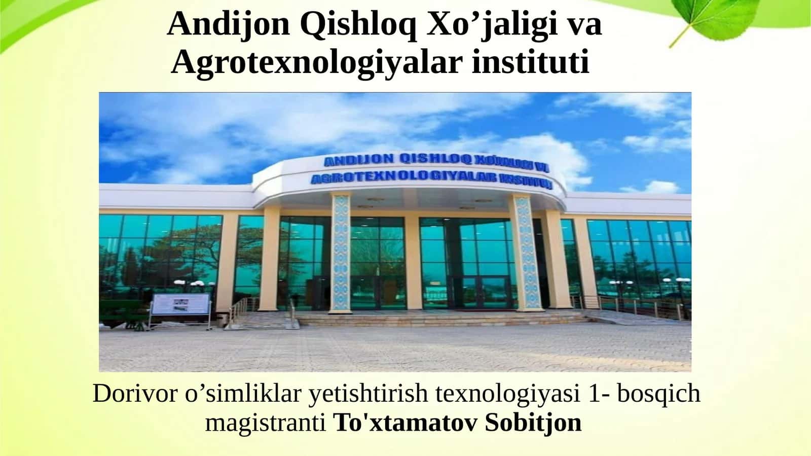 Ziravor o’simliklardan foydalanish tarixi 1