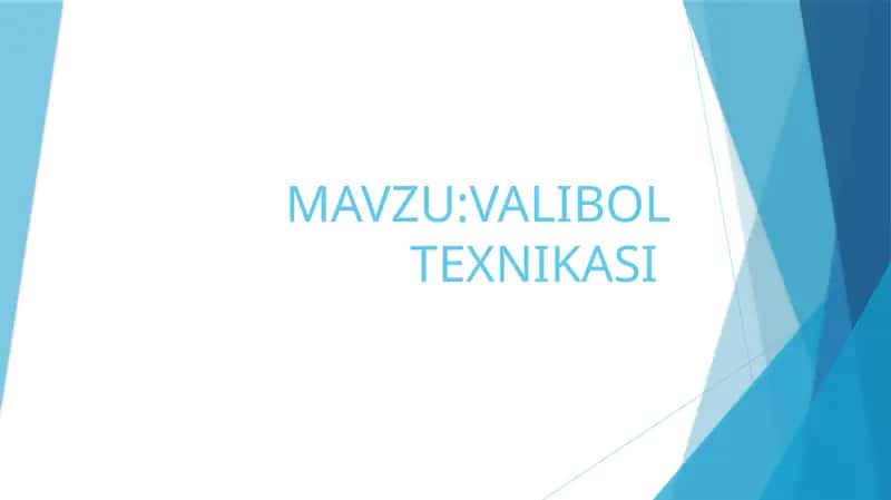 VALIBOL TEXNIKASI 1