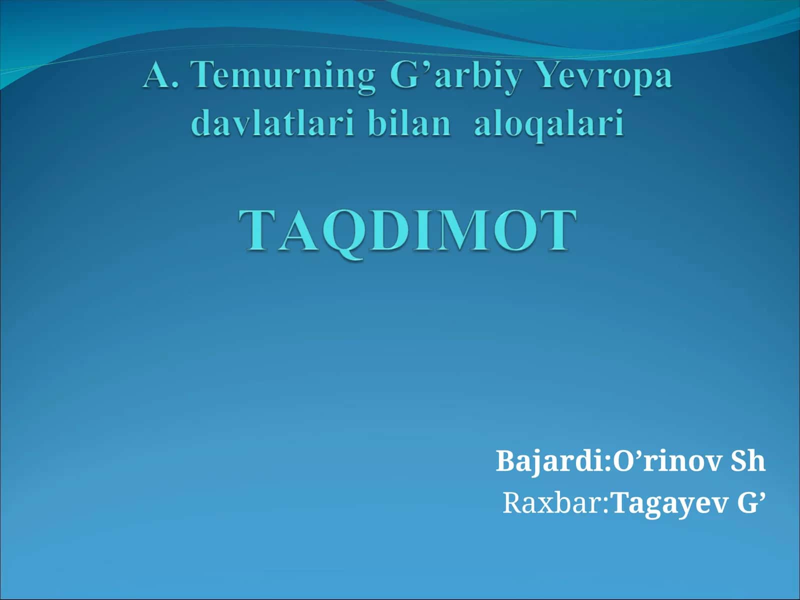 Amir Temur davlati va diplomatikasi 1
