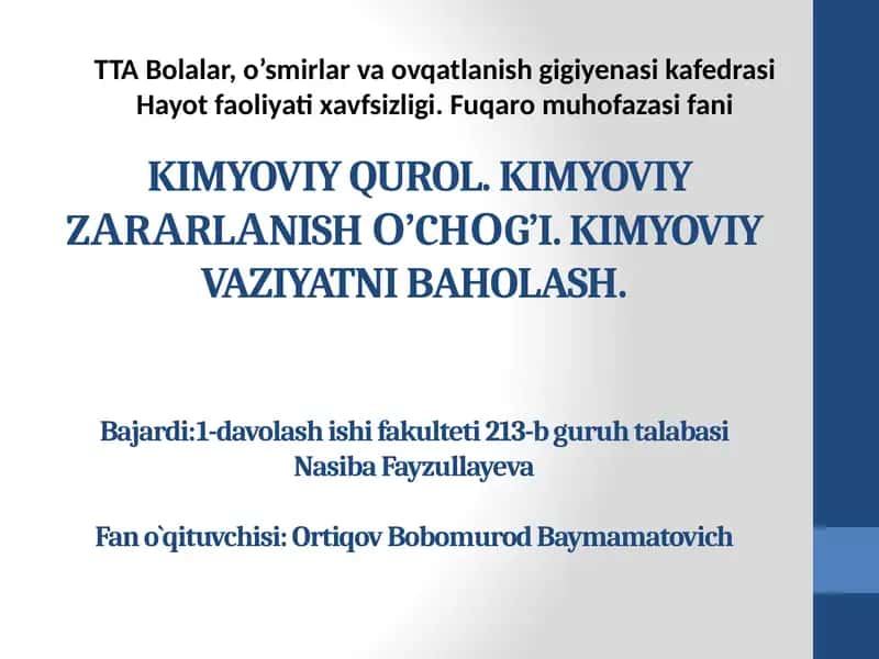 Kimyoviy qurol 1