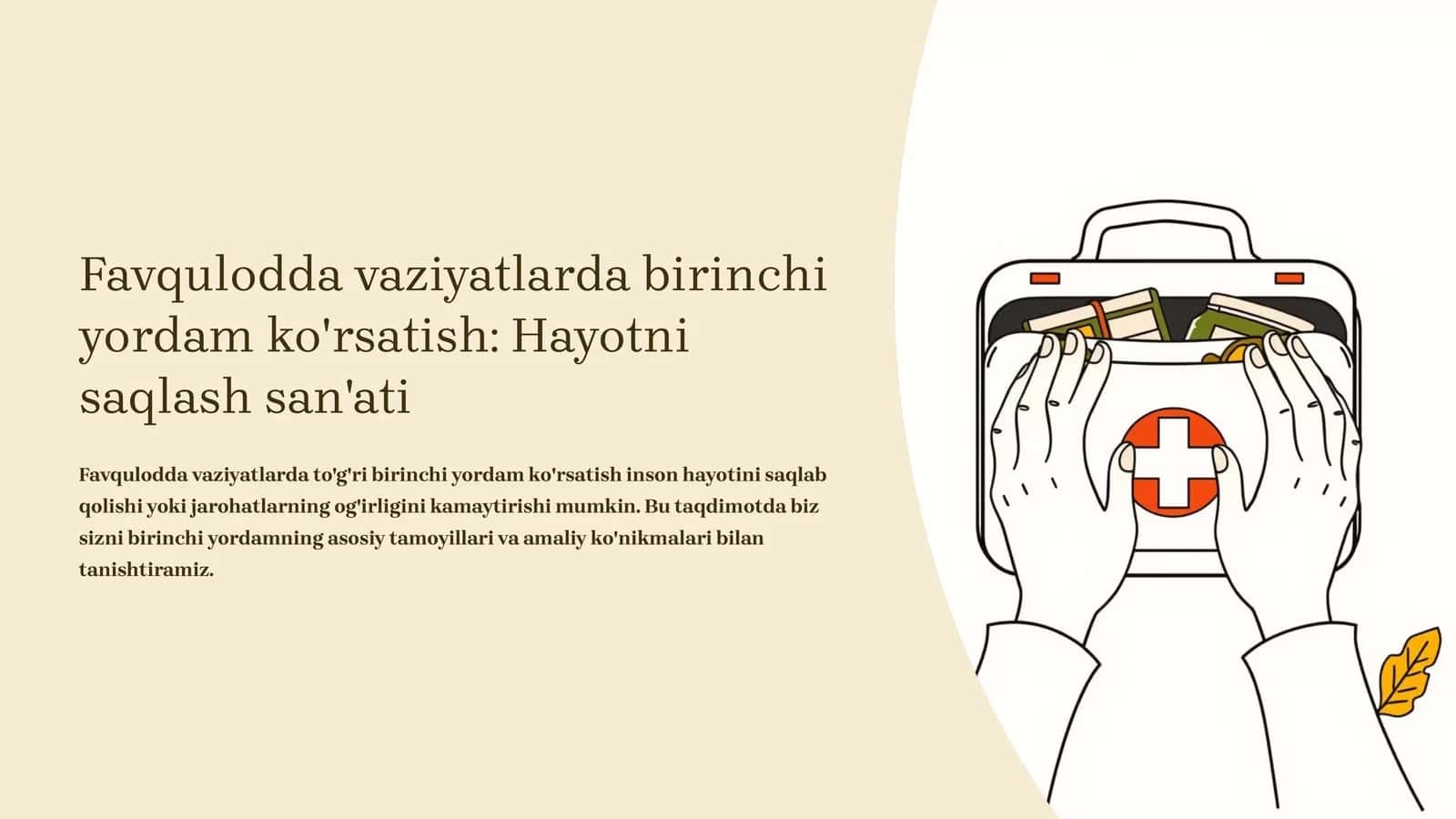Favqulodda vaziyatlarda birinchi yordam ko'rsatish: Hayotni saqlash san'ati 1