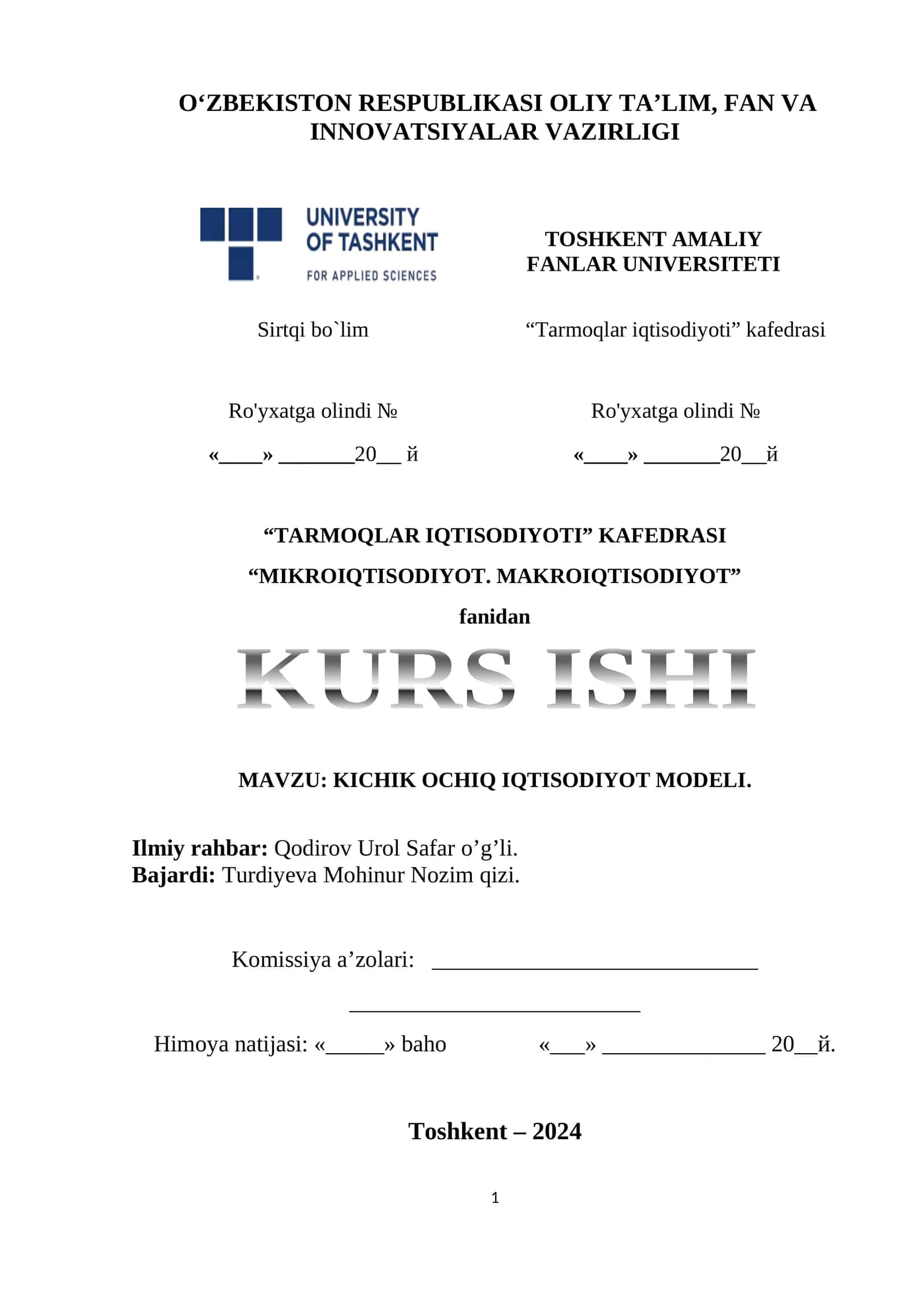 KICHIK OCHIQ IQTISODIYOT MODELI 1
