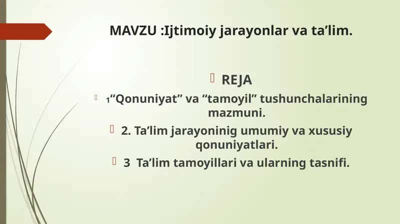 Ijtimoiy jarayonlar va ta'lim 1