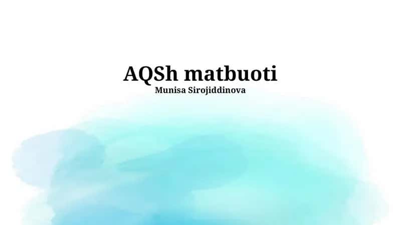AQSh matbuoti 1