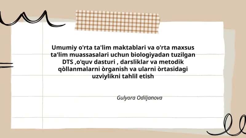 Biologiyadan tuzilgan DTS,o'quv dasturi 1