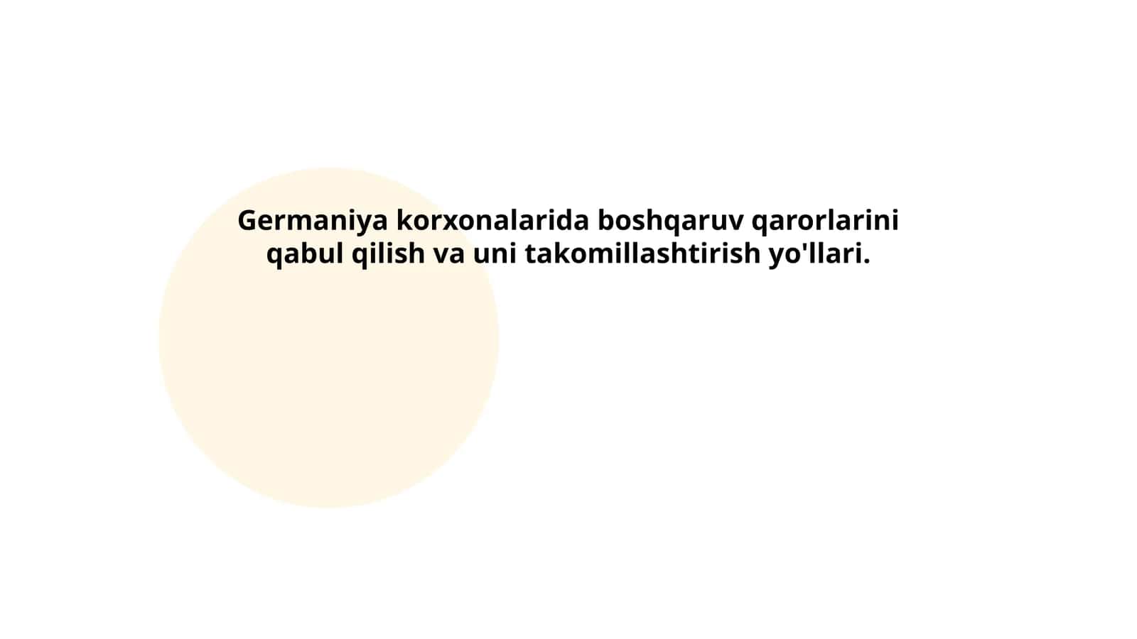 Germaniya korxonalarida boshqaruv qarorlarini qabul qilish va uni takomillashtirish yo'llari 1