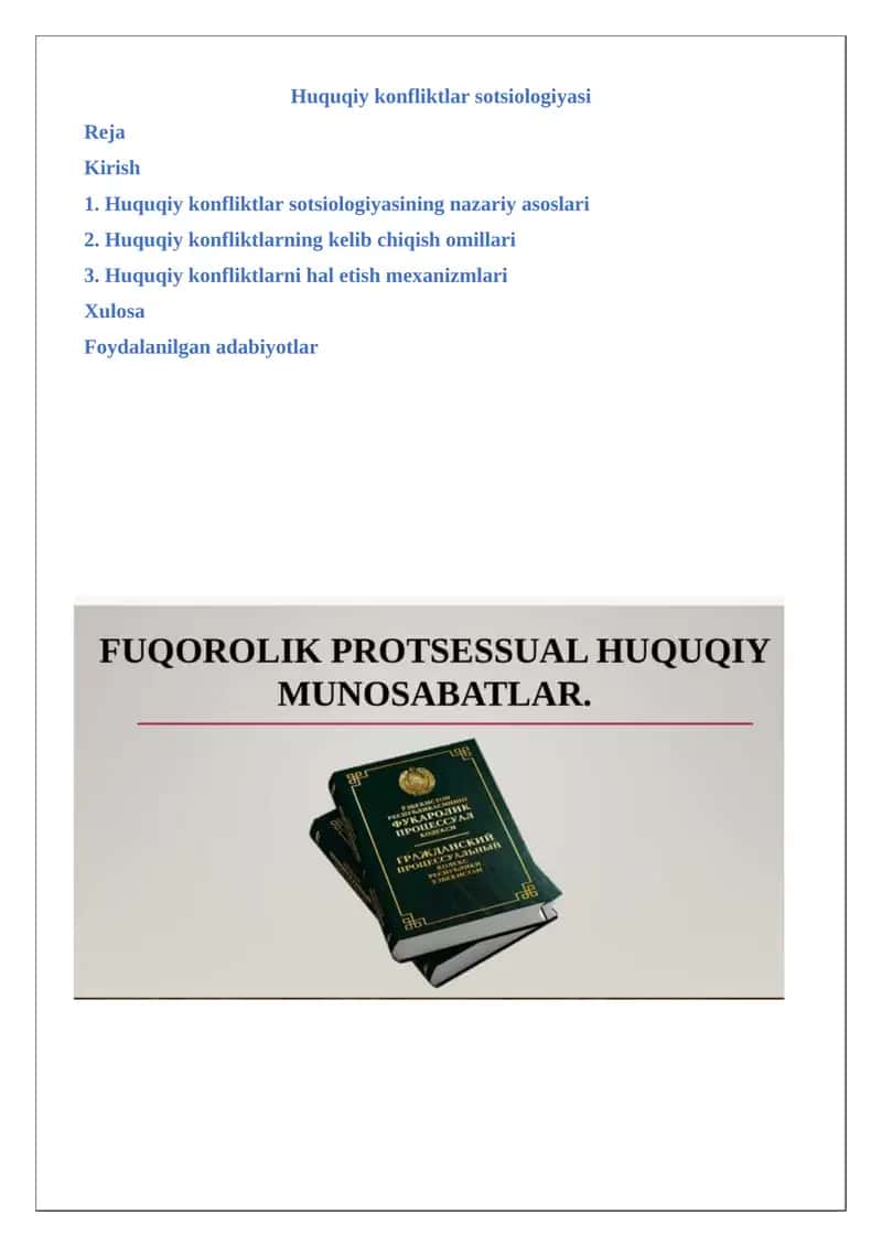 Huquqiy konfliktlar sotsiologiyasi 1