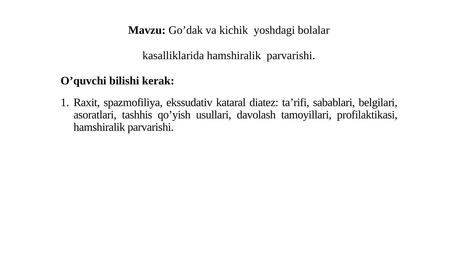 Go’dakvakichikyoshdagibolalar kasalliklaridahamshiralikparvarishi 1