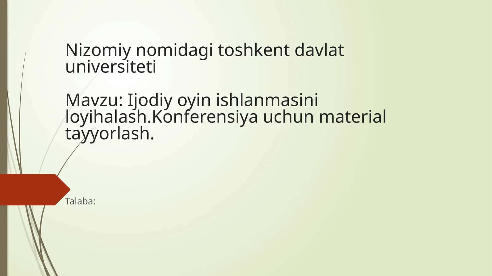 Ijodiy oʼyin ishlanmasini loyihalash 1