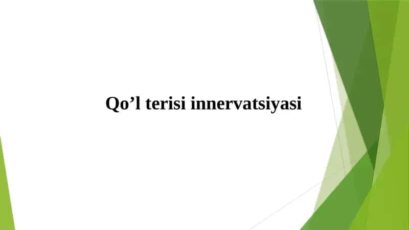 Yelka chigali qo'l terisining innervatsiyasi 1