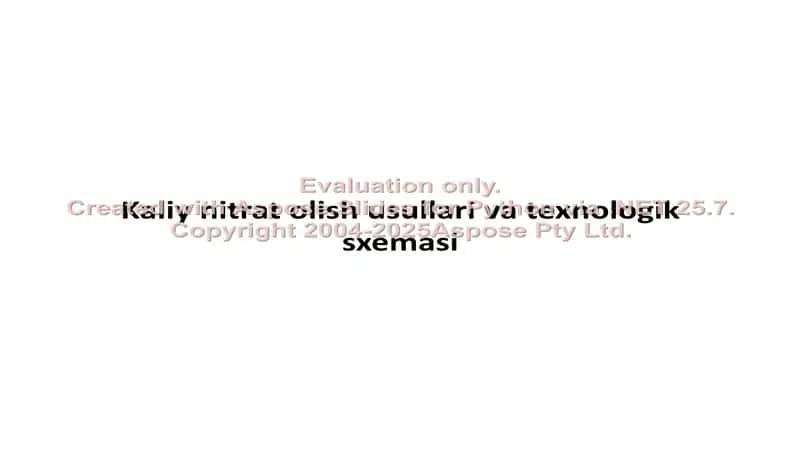 Kaliy nitrat olish usullari va texnologik sxemasi 1