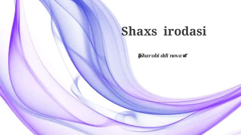Shaxs irodasi 1