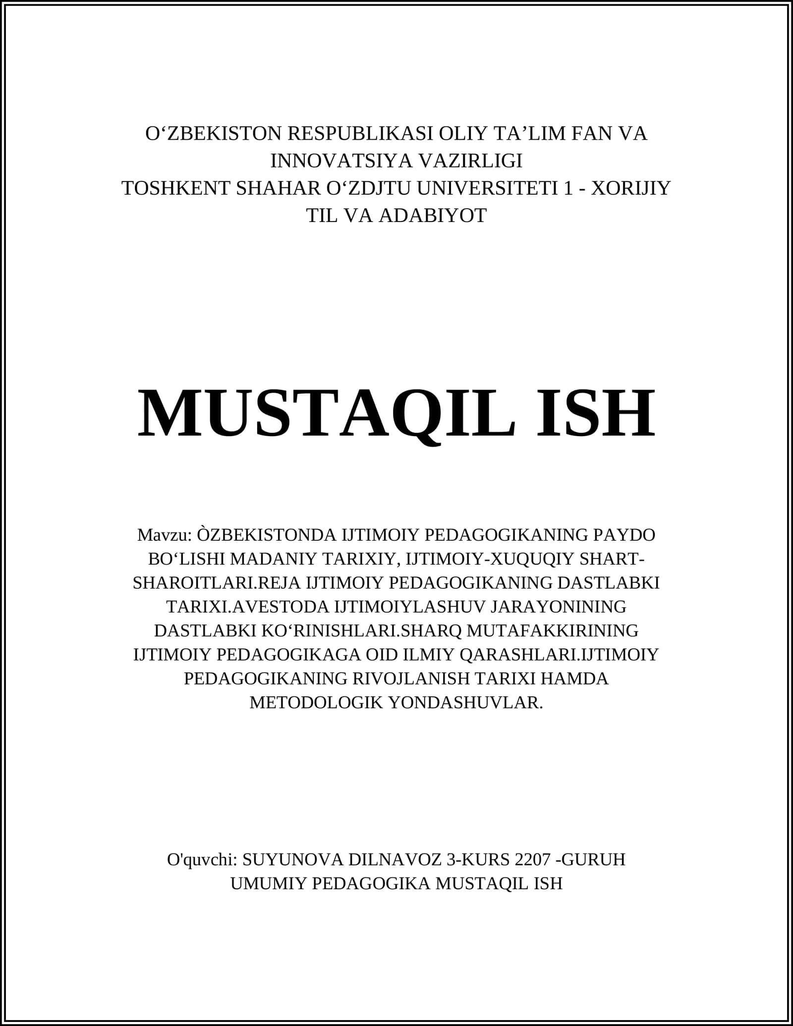 IJTIMOIY PEDAGOGIKANING PAYDO BOʻLISHI 1