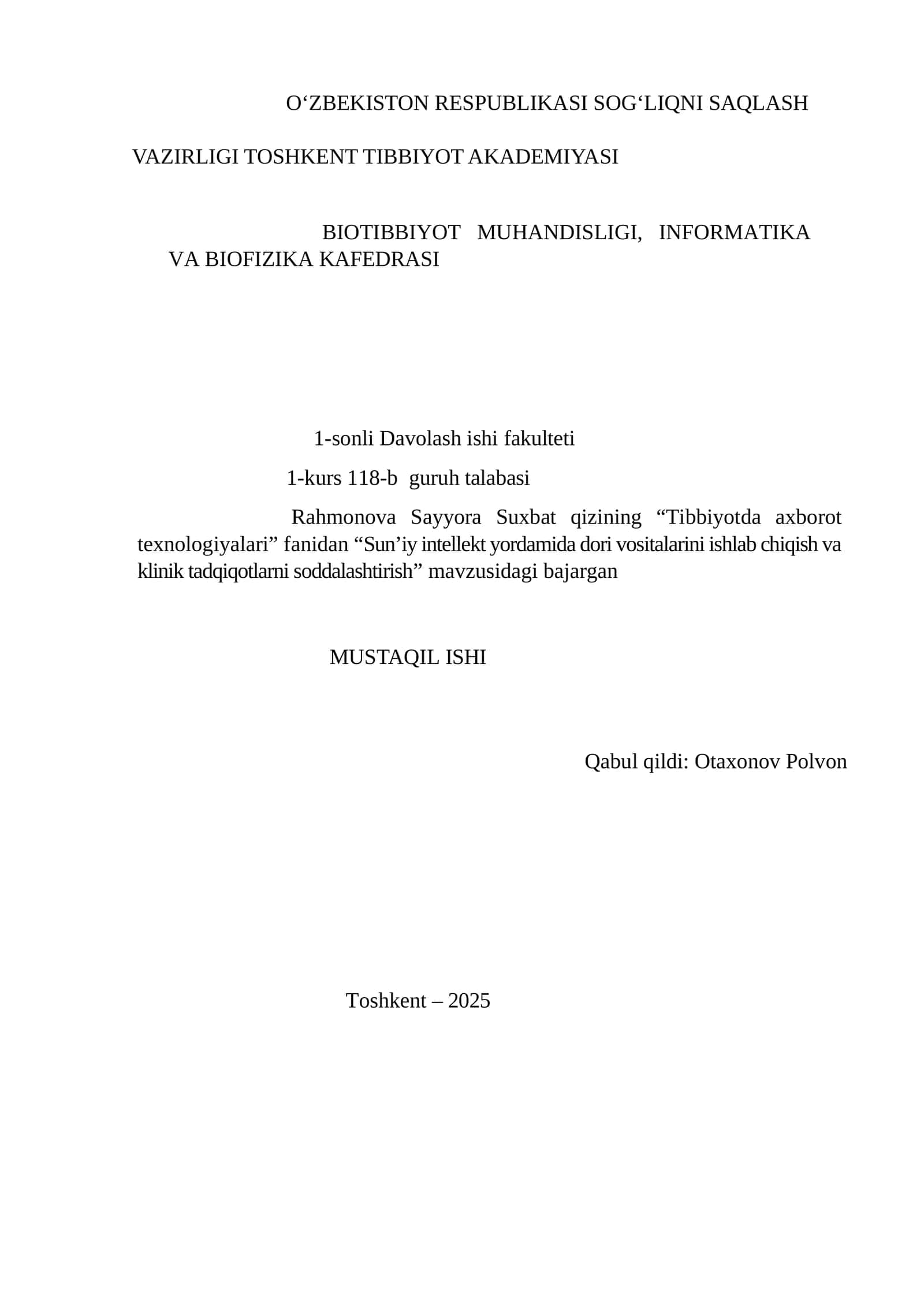 Sun’iy intellekt yordamida dori vositalarini ishlab chiqish va klinik tadqiqotlarni soddalashtirish 1