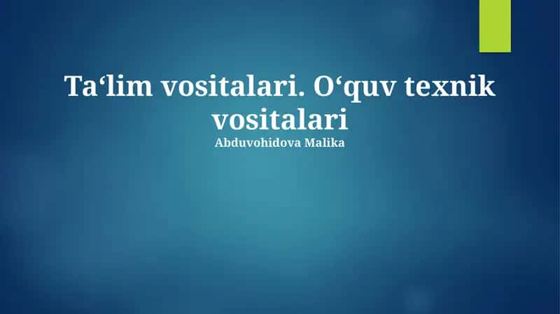O'quv qo'llanmalari 1