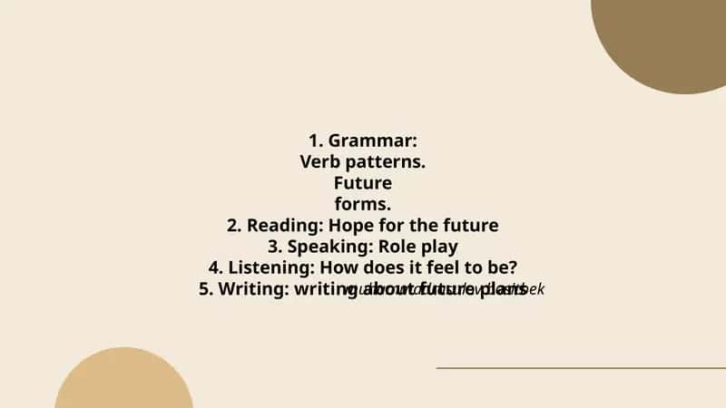 Verb patterns and Future forms 1