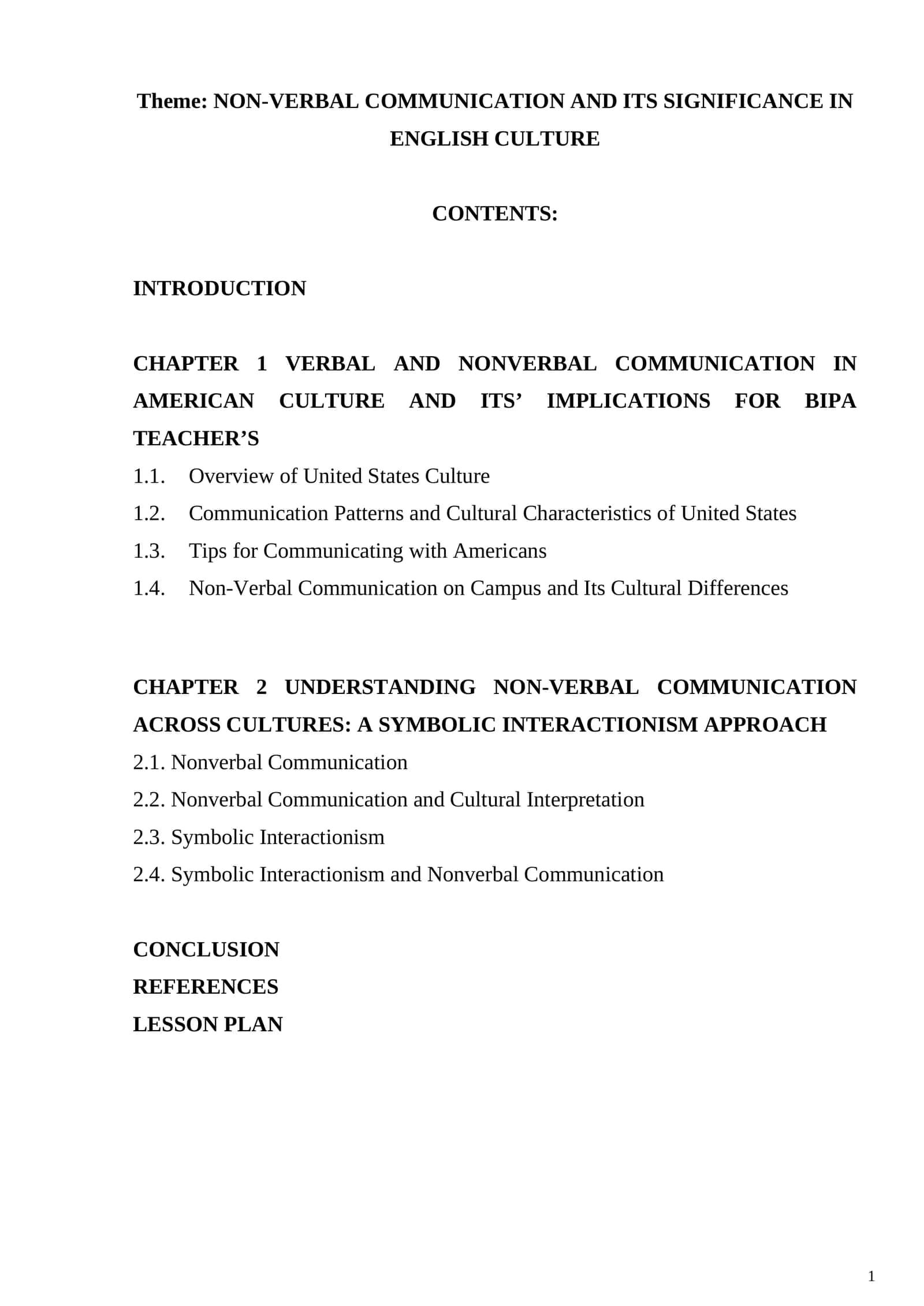 NON-VERBAL COMMUNICATION AND ITS SIGNIFICANCE IN ENGLISH CULTURE 1