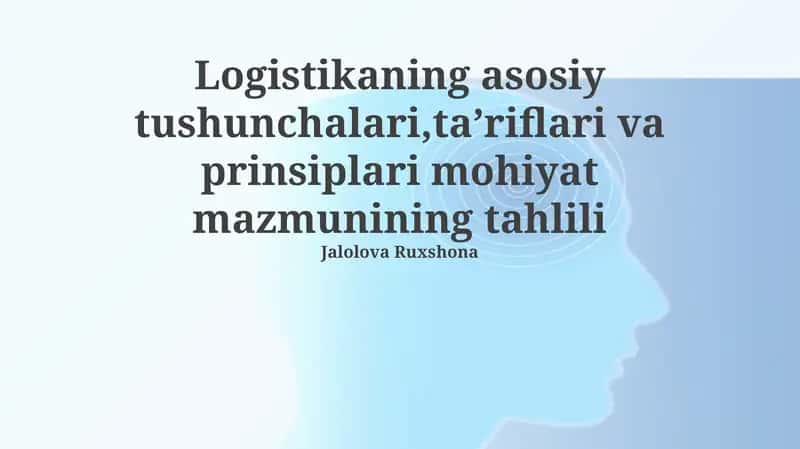 Logistika asoslari 1