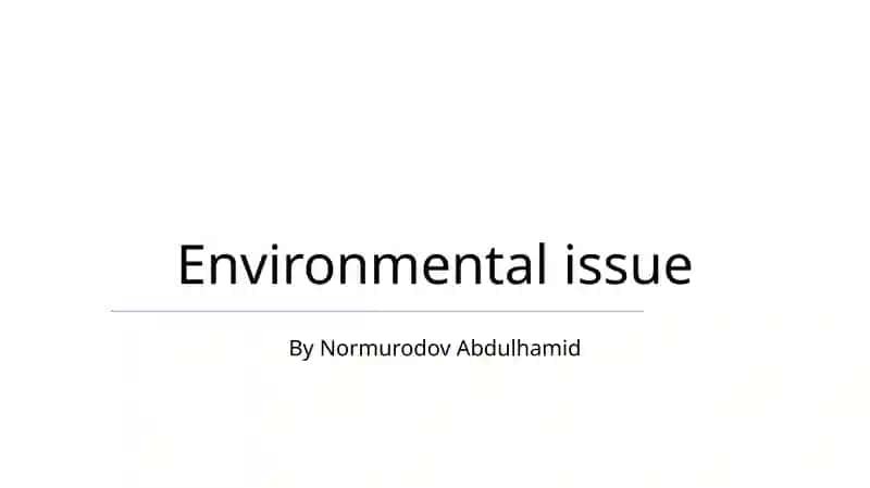 Environmental issue