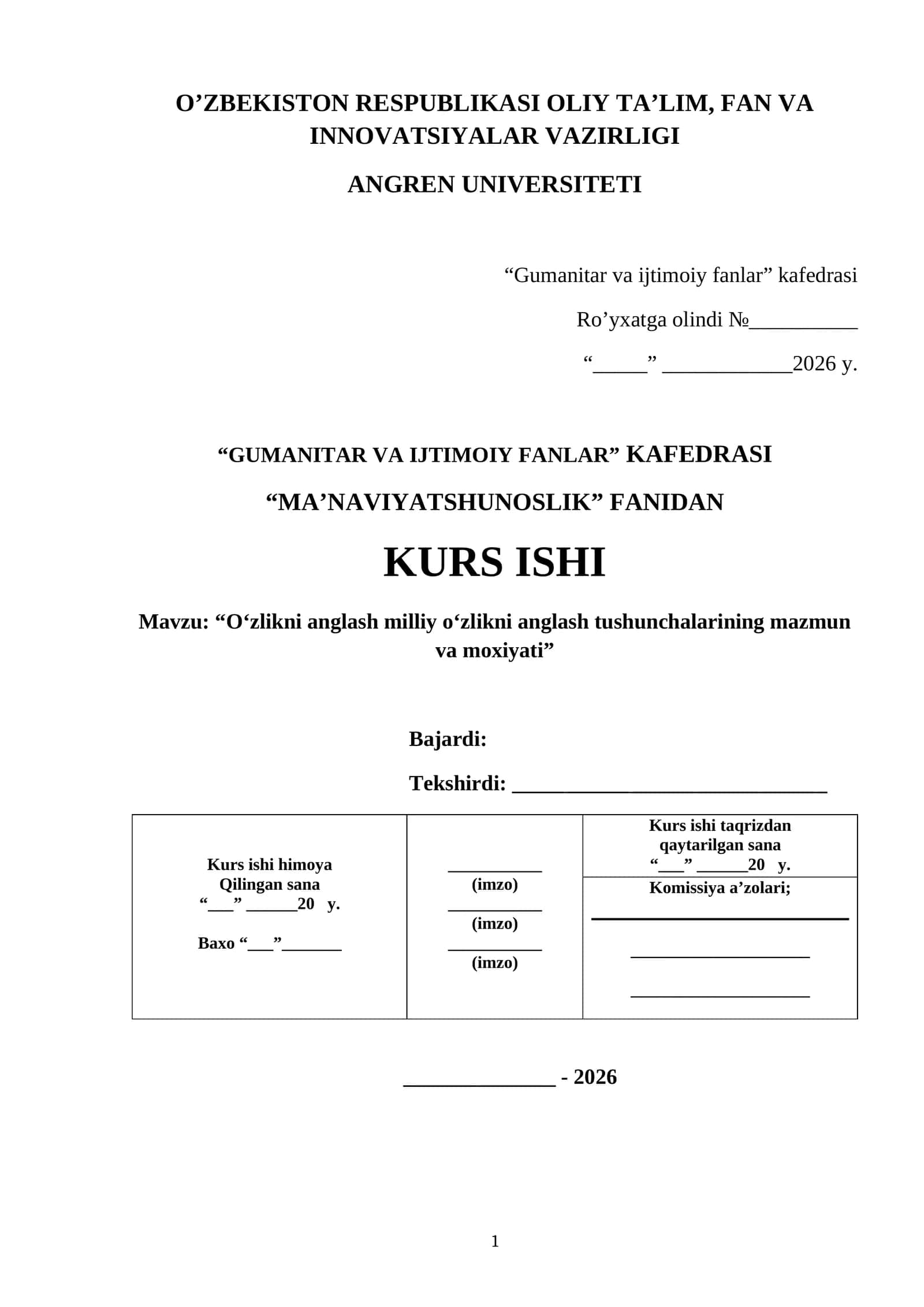 O'zlikni anglash milliy o'zlikni anglash tushunchalarining mazmun va moxiyati 1