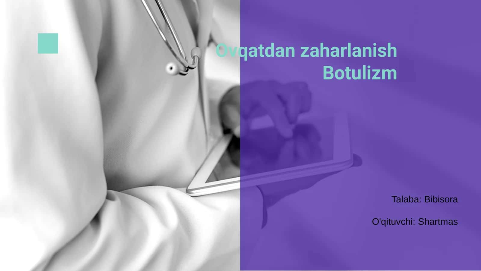 Ovqatdan zaharlanish Botulizm 1